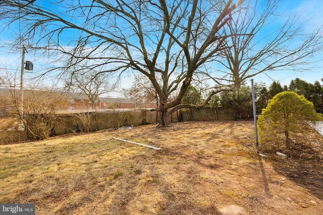 view of yard with fence