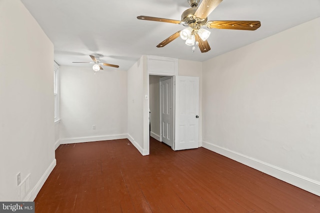 4513 E Stiles St, Philadelphia, PA 19124 - unfurnished bedroom with ceiling fan, hardwood / wood-style floors, and baseboards