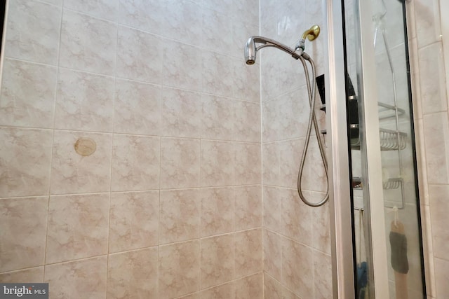 room details featuring a shower stall