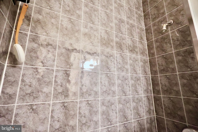 interior details featuring tiled shower