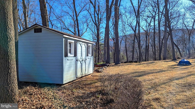 view of shed