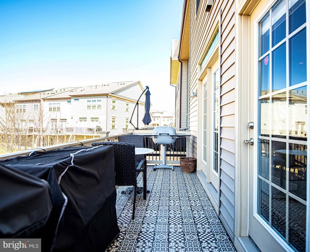 balcony with a grill