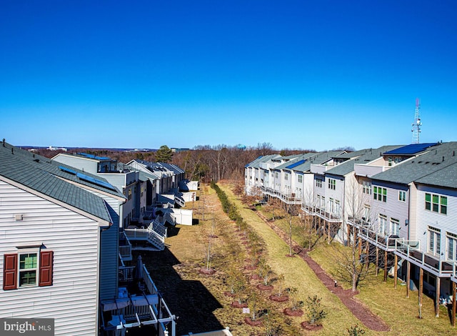 drone / aerial view with a residential view