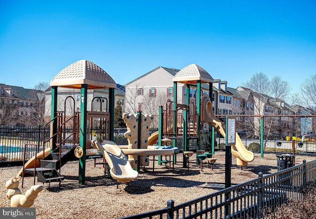 communal playground with fence