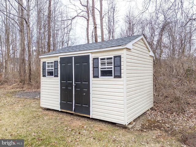 view of shed