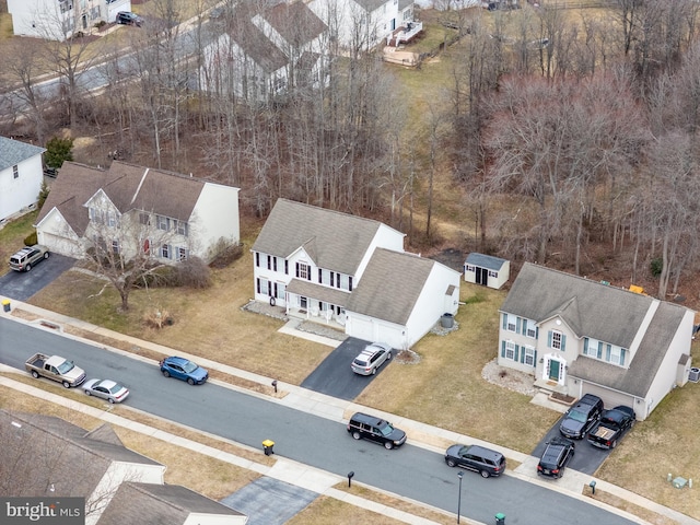 bird's eye view with a residential view