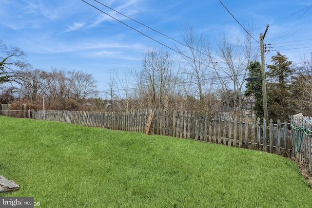 view of yard featuring fence