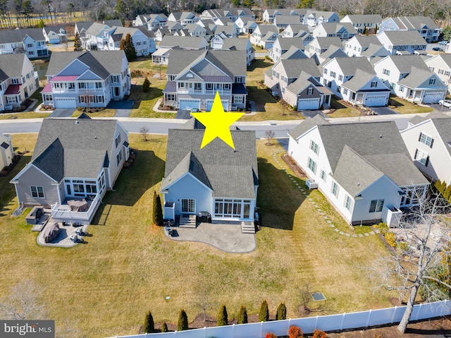 bird's eye view featuring a residential view