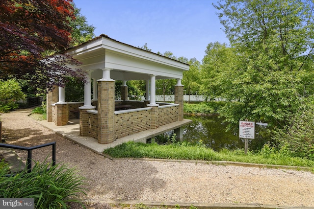 view of property's community with a gazebo