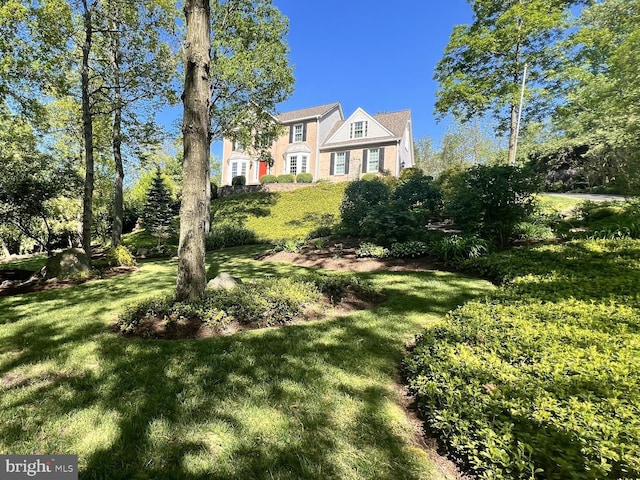 view of front facade featuring a front lawn