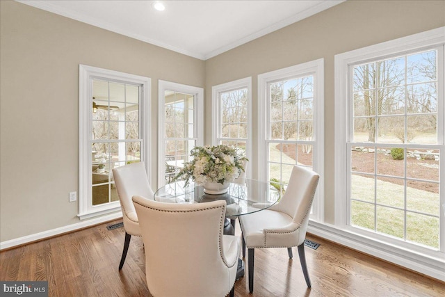 sunroom / solarium with visible vents