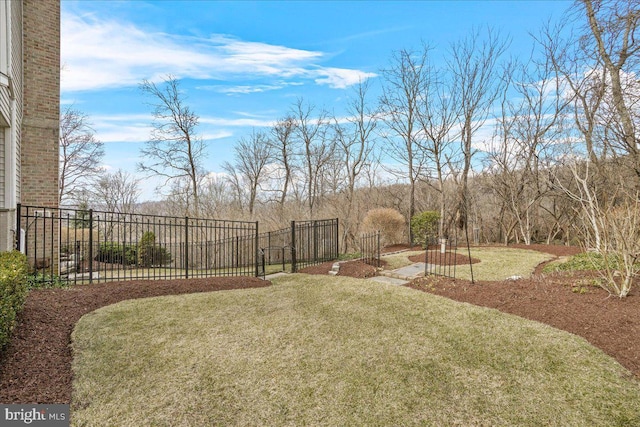 view of yard with fence