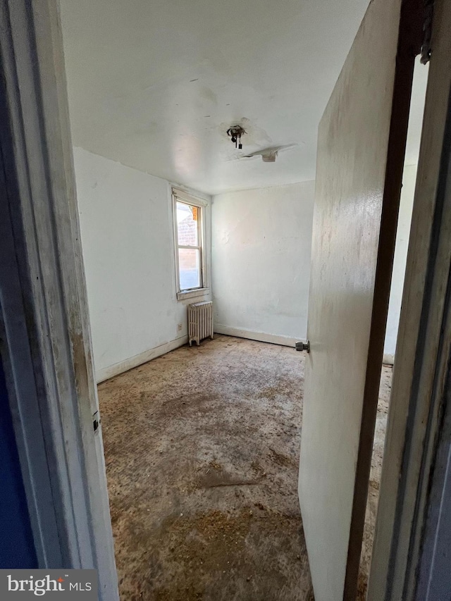 empty room with radiator heating unit