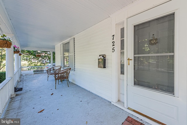 view of patio / terrace with a porch