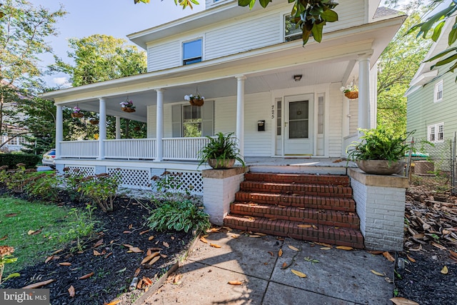 view of front of home with a porch