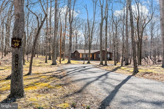 rustic home with driveway