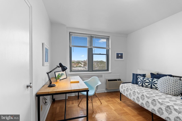 2601 Pennsylvania Ave Unit 952, Philadelphia, PA 19130 - home office featuring an AC wall unit and baseboards