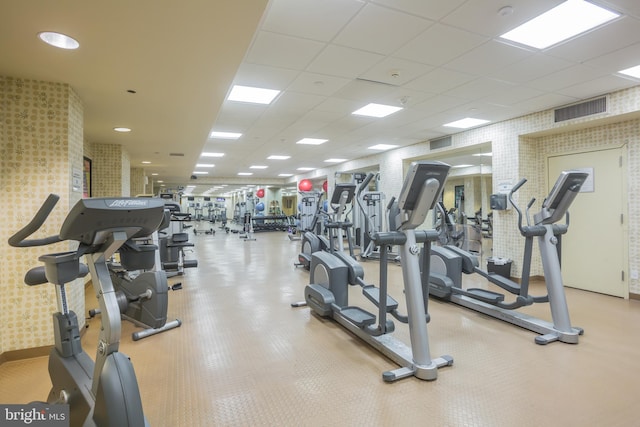 2601 Pennsylvania Ave Unit 952, Philadelphia, PA 19130 - gym featuring a paneled ceiling