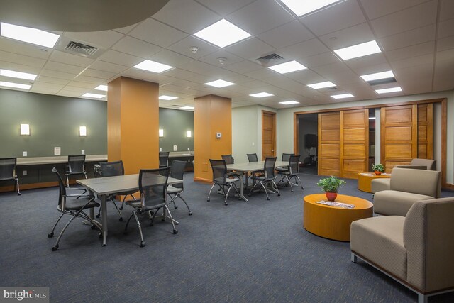 2601 Pennsylvania Ave Unit 952, Philadelphia, PA 19130 - carpeted dining room featuring a drop ceiling