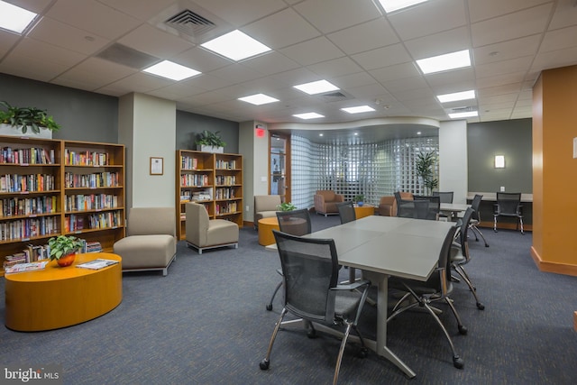 2601 Pennsylvania Ave Unit 952, Philadelphia, PA 19130 - office area featuring carpet floors, a drop ceiling, and baseboards
