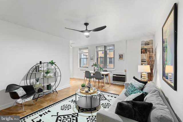 2601 Pennsylvania Ave Unit 952, Philadelphia, PA 19130 - living room with a ceiling fan and baseboards