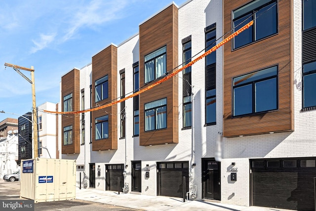 view of building exterior with a residential view