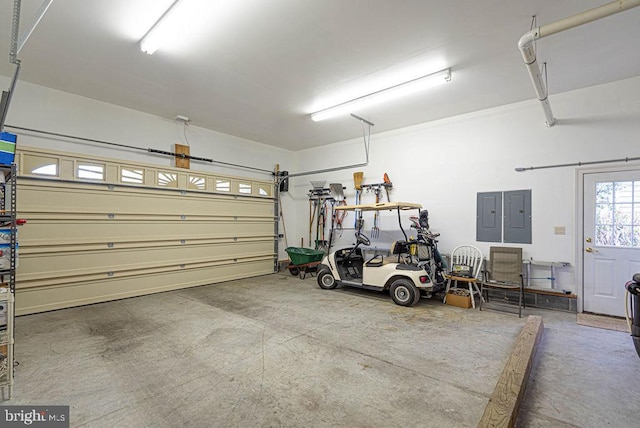 garage with electric panel