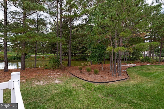 view of yard featuring a water view