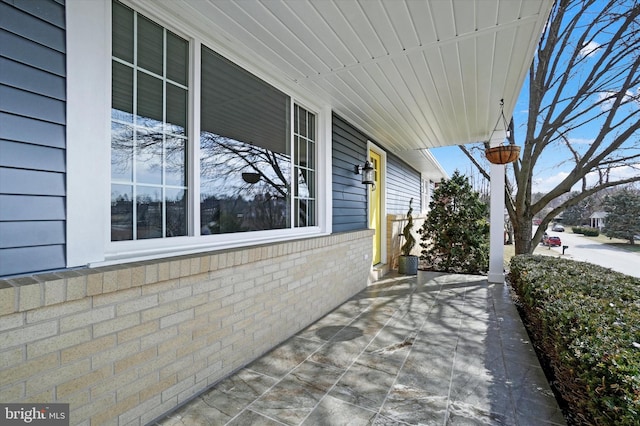 view of patio with a porch