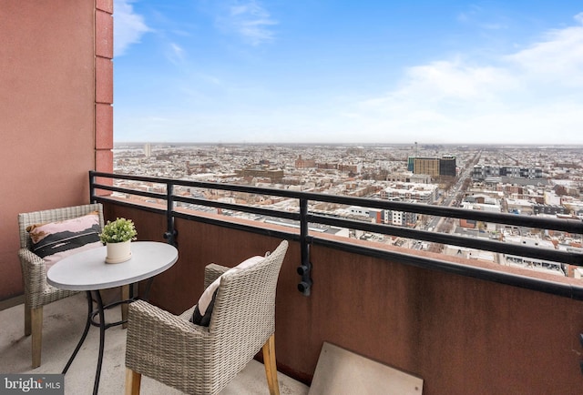 balcony with a view of city