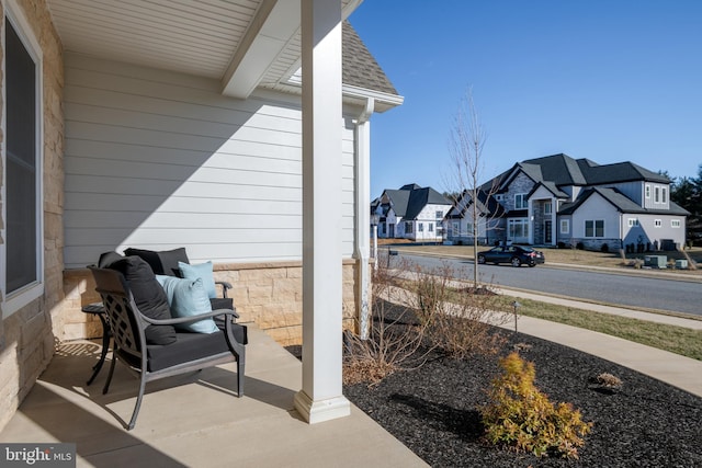 view of patio featuring a residential view