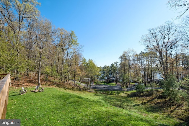 view of yard with fence