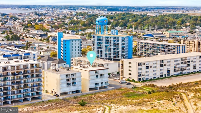 aerial view with a city view