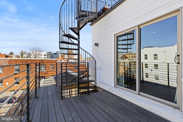 wooden deck with stairs