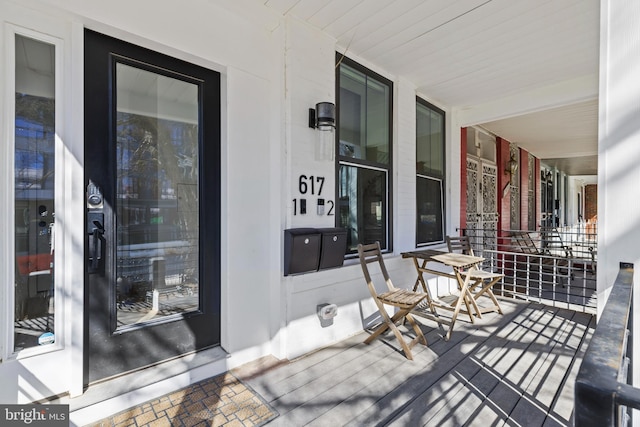 wooden deck with covered porch