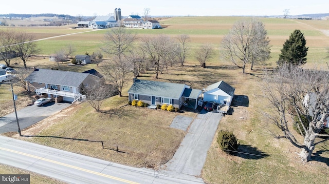 drone / aerial view featuring a rural view