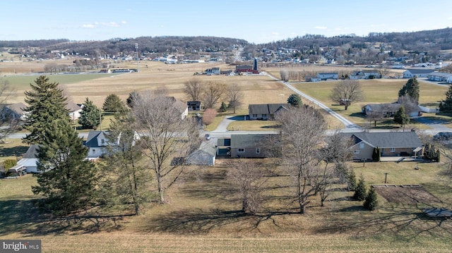 aerial view with a rural view