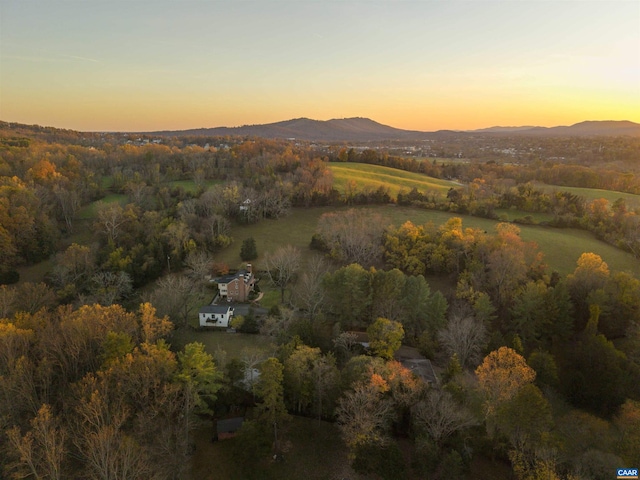 property view of mountains with a forest view