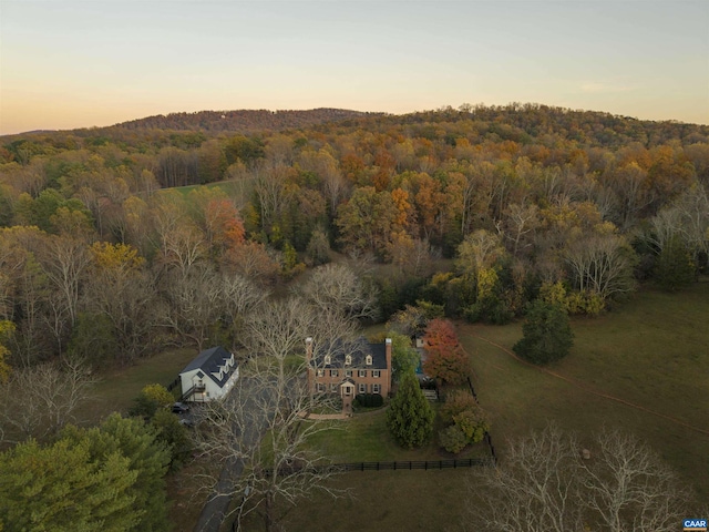 bird's eye view with a forest view