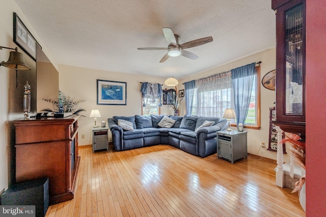 701 Paris Kirby Rd, Milford, DE 19963 - living area featuring light wood-type flooring, a ceiling fan, and baseboards