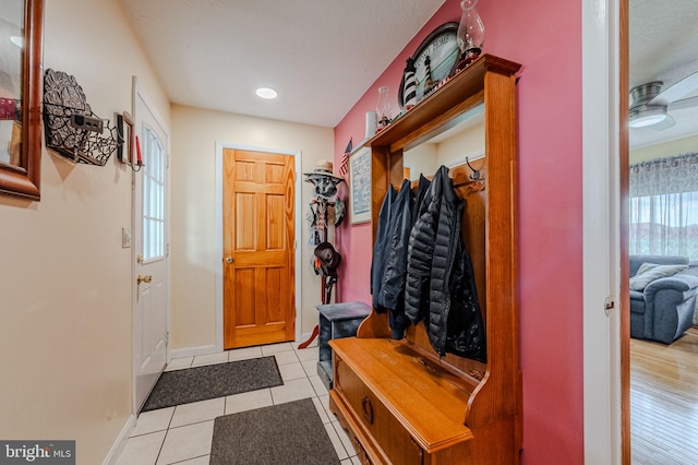 701 Paris Kirby Rd, Milford, DE 19963 - mudroom featuring baseboards, light tile patterned floors, and recessed lighting
