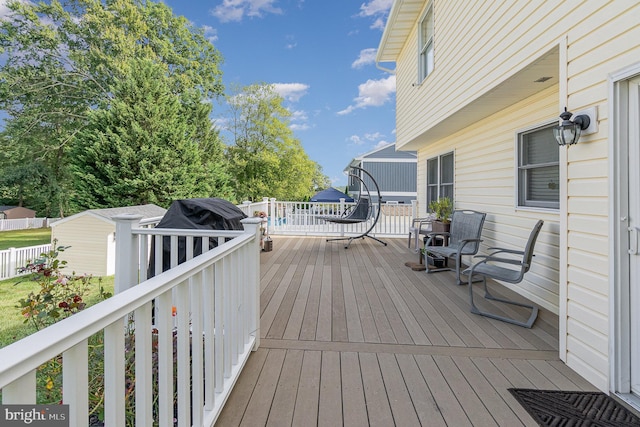 view of wooden deck