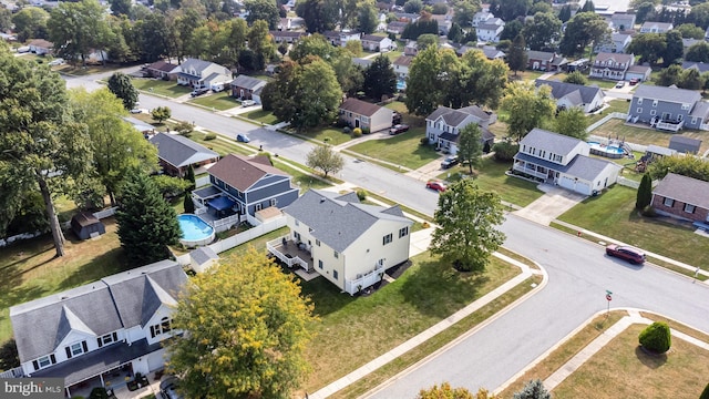 birds eye view of property featuring a residential view