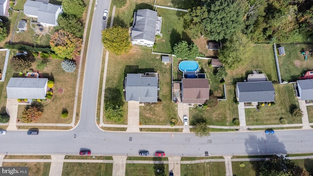 bird's eye view with a residential view