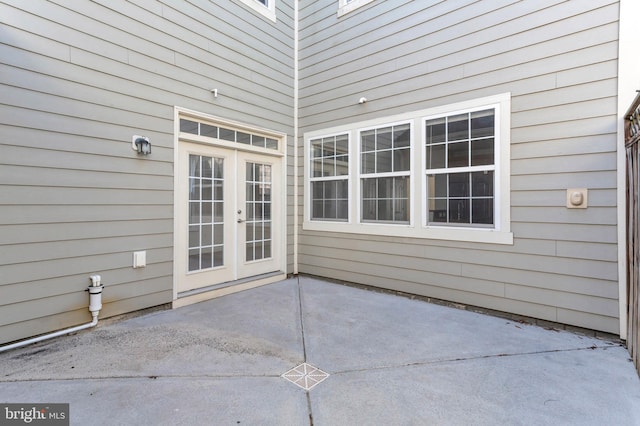 view of patio with french doors