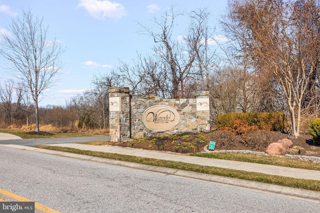 view of community sign