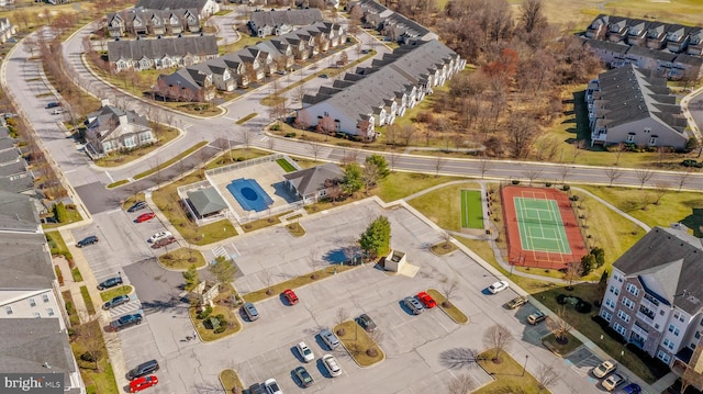 aerial view featuring a residential view