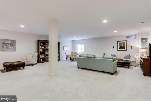 42578 Dreamweaver Dr, Brambleton, VA 20148 - carpeted living room with recessed lighting