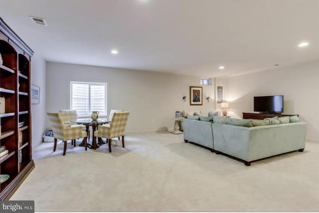 42578 Dreamweaver Dr, Brambleton, VA 20148 - carpeted living area featuring visible vents and recessed lighting