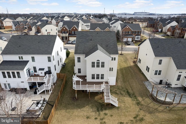 bird's eye view featuring a residential view